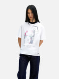 DAXUEN white oversized distressed red graphic tee
