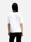 DAXUEN white oversized distressed red graphic tee