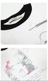 DAXUEN white oversized distressed red graphic tee