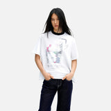 DAXUEN white oversized distressed red graphic tee