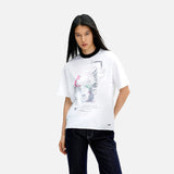 DAXUEN white oversized distressed red graphic tee