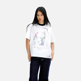 DAXUEN white oversized distressed red graphic tee