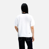 DAXUEN white oversized distressed red graphic tee
