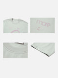 DAXUEN light grey oversized distressed red headphones graphic tee