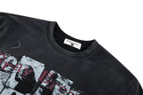 DAXUEN washed grey photo collage graphic t-shirt