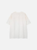 DAXUEN washed black oversized distressed stripes soldier tee