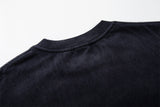 DAXUEN washed black oversized distressed stripes soldier tee