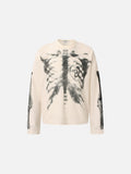 DAXUEN Long sleeve crew-neck top with rib cage graphic