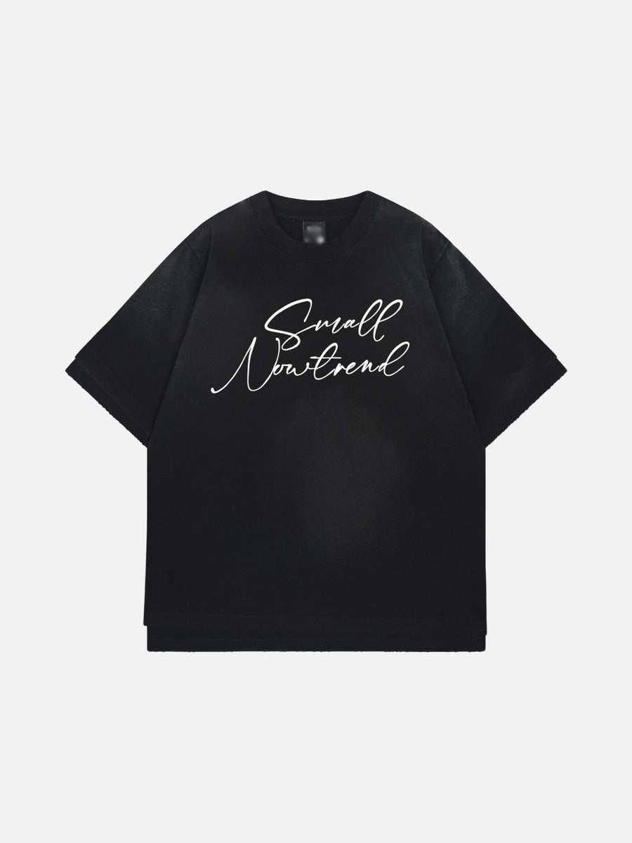 DAXUEN Oversized short-sleeved t-shirt with script print