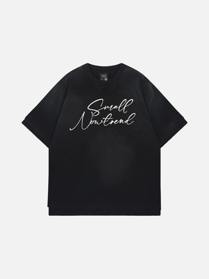 DAXUEN Oversized short-sleeved t-shirt with script print