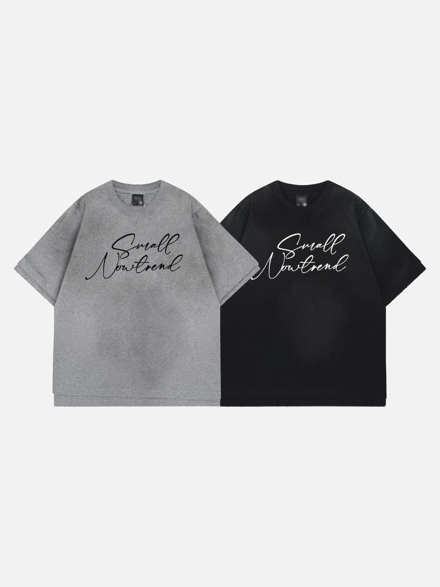 DAXUEN Oversized short-sleeved t-shirt with script print