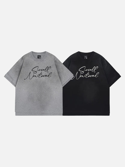 DAXUEN Oversized short-sleeved t-shirt with script print