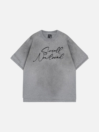 DAXUEN Oversized short-sleeved t-shirt with script print
