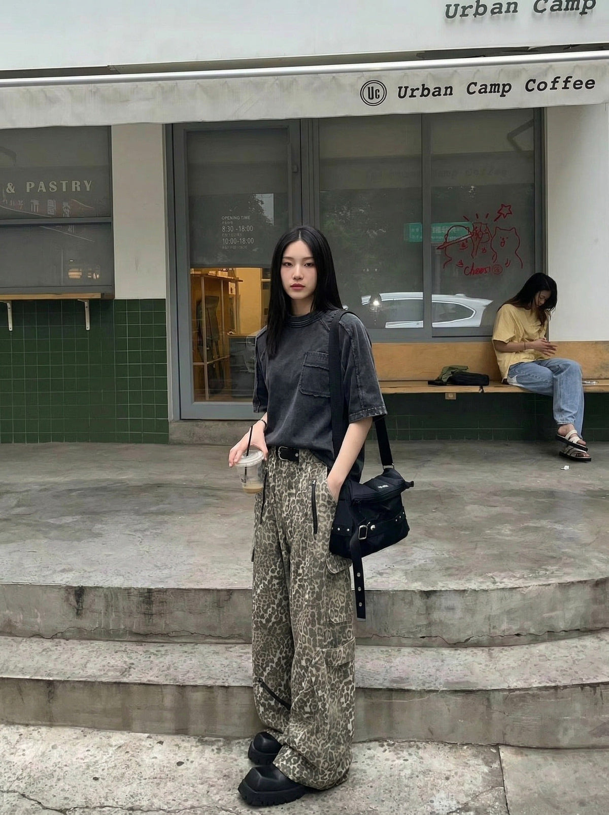 DAXUEN Distressed short sleeve T-shirt with raw edges — model photo