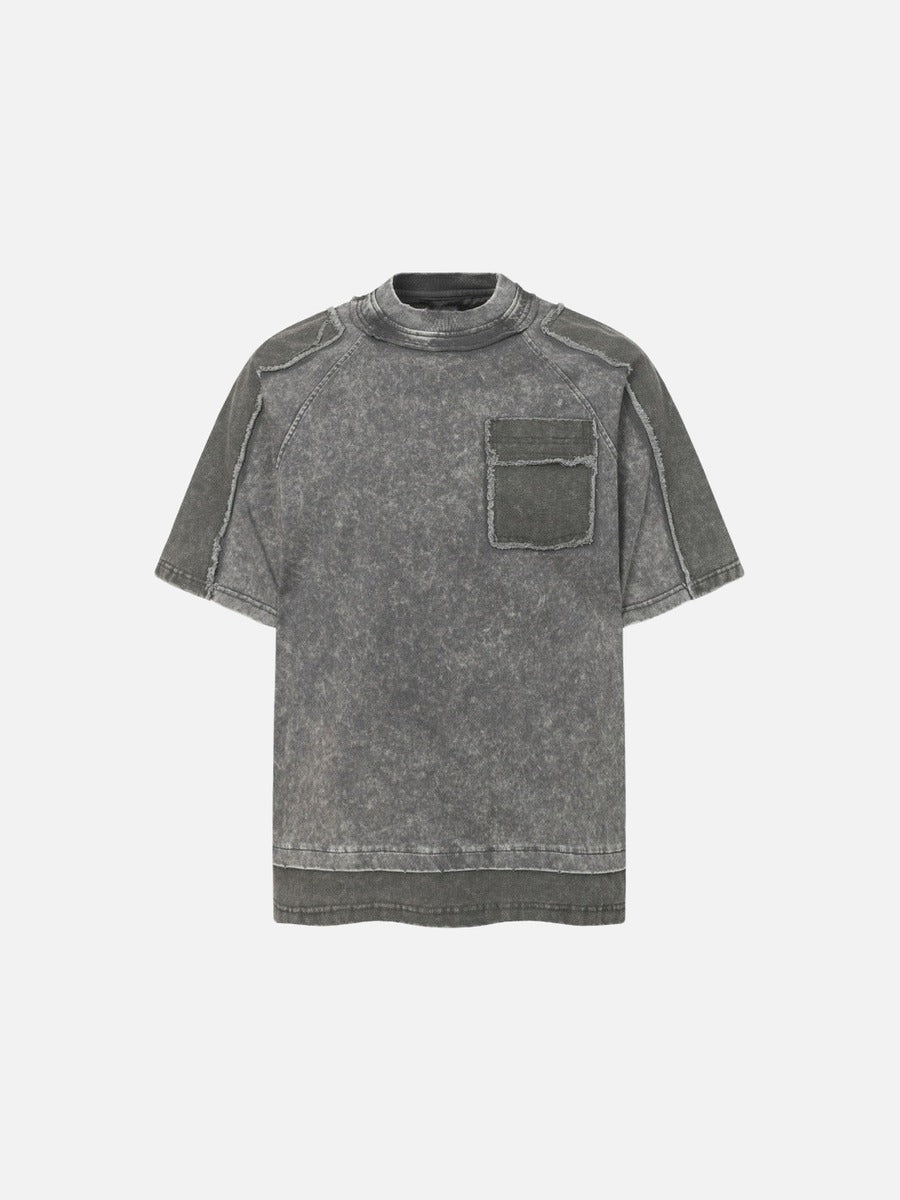 DAXUEN Distressed short sleeve T-shirt with raw edges