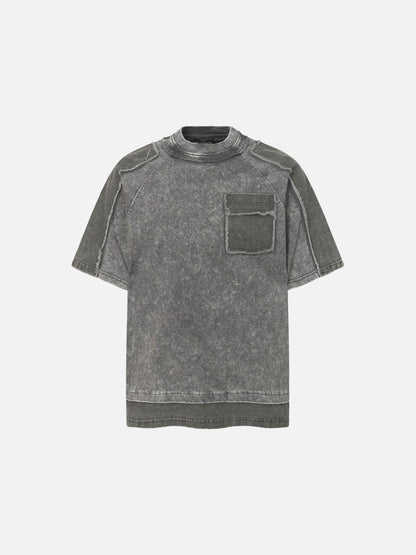 DAXUEN Distressed short sleeve T-shirt with raw edges