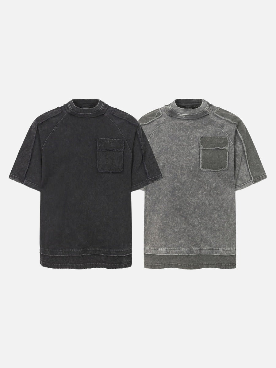 DAXUEN Distressed short sleeve T-shirt with raw edges