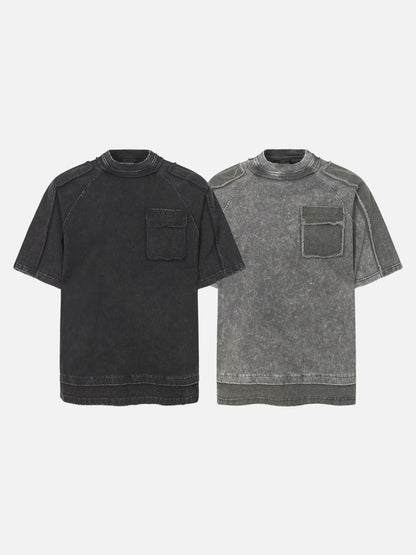 DAXUEN Distressed short sleeve T-shirt with raw edges