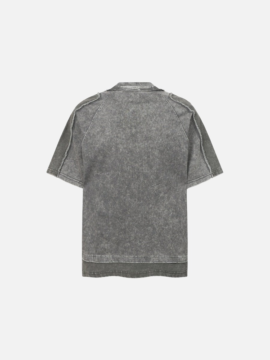 DAXUEN Distressed short sleeve T-shirt with raw edges