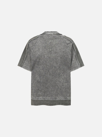 DAXUEN Distressed short sleeve T-shirt with raw edges