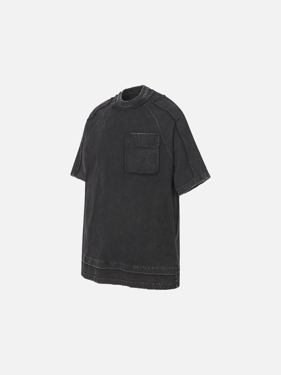 DAXUEN Distressed short sleeve T-shirt with raw edges