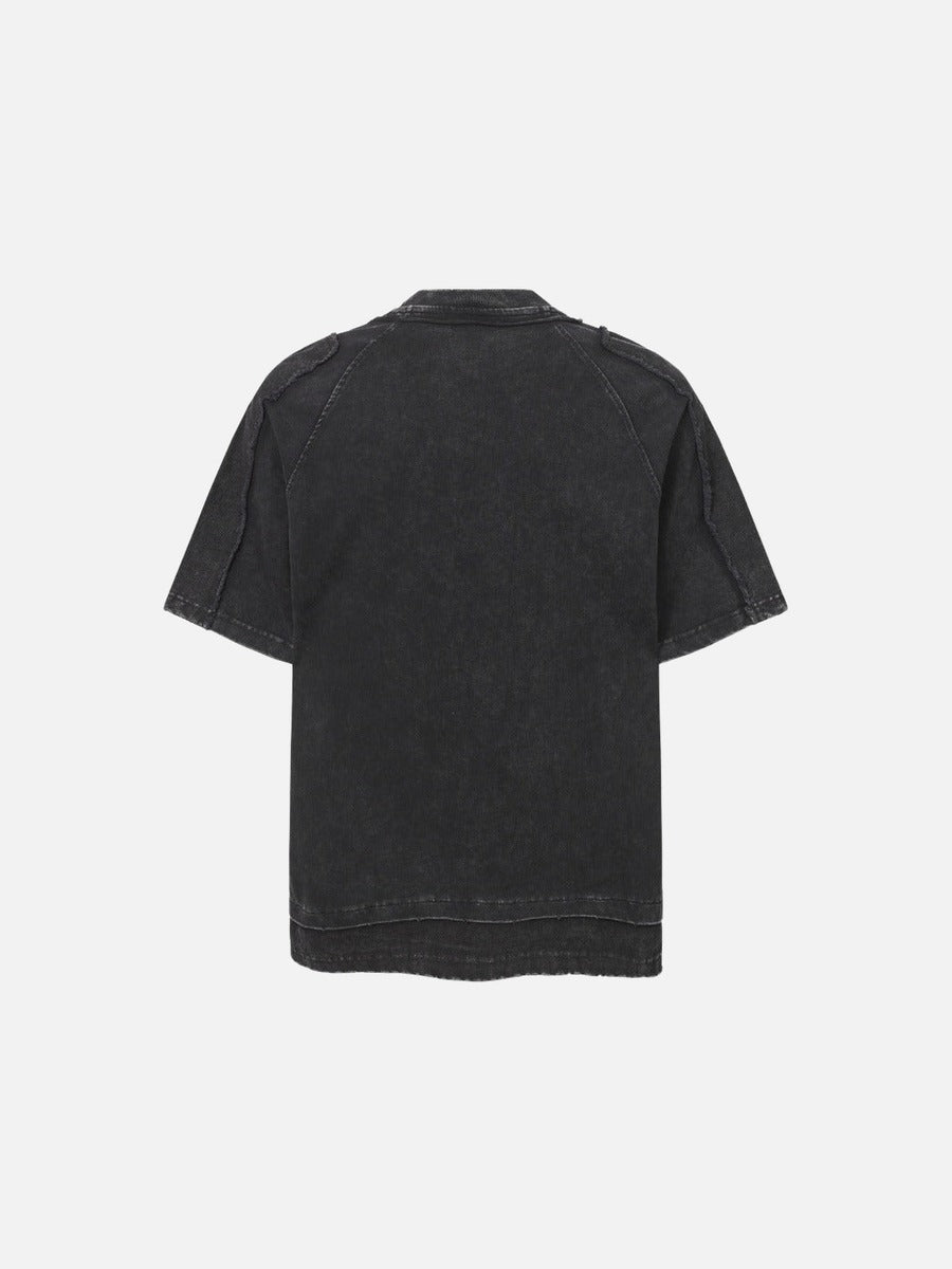 DAXUEN Distressed short sleeve T-shirt with raw edges