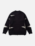 DAXUEN grey oversized distressed skull graphic sweater