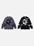DAXUEN grey oversized distressed skull graphic sweater