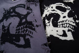 DAXUEN grey oversized distressed skull graphic sweater