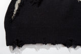 DAXUEN grey oversized distressed skull graphic sweater