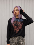 Distressed Splatter Graphic Long-Sleeve T-Shirt