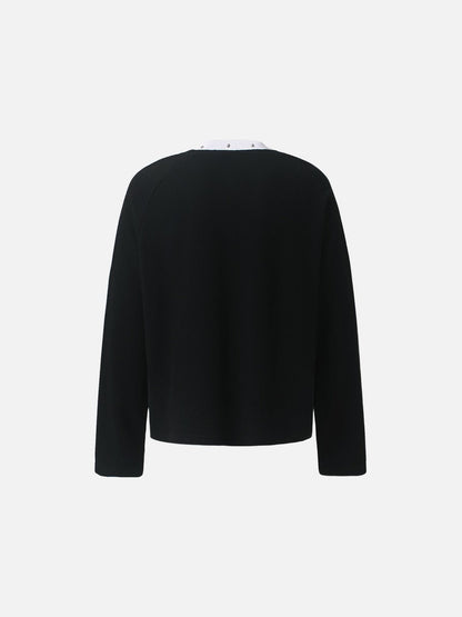 Distressed Star Appliqué Waffle Knit Top