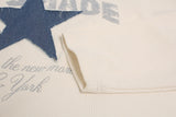 Distressed Star Appliqué Waffle Knit Top