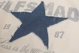 Distressed Star Appliqué Waffle Knit Top
