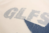 Distressed Star Appliqué Waffle Knit Top