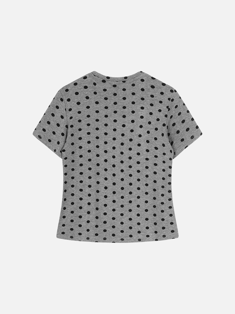 DAXUEN Distressed star graphic polka dot t-shirt