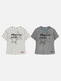 DAXUEN Distressed star graphic polka dot t-shirt