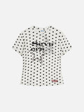 DAXUEN Distressed star graphic polka dot t-shirt