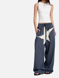 DAXUEN dark grayish blue wide-leg star graphic sweatpants