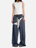 DAXUEN dark grayish blue wide-leg star graphic sweatpants