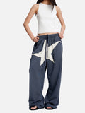 DAXUEN dark grayish blue wide-leg star graphic sweatpants