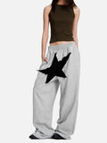 DAXUEN dark grayish blue wide-leg star graphic sweatpants