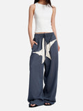 DAXUEN dark grayish blue wide-leg star graphic sweatpants
