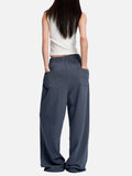 DAXUEN dark grayish blue wide-leg star graphic sweatpants