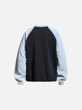 DAXUEN black and light blue raglan crew neck tee with distressed star graphics