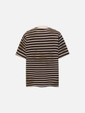 DAXUEN Distressed stripe graphic t-shirt