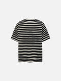 DAXUEN Distressed stripe graphic t-shirt