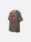 DAXUEN Distressed stripe graphic t-shirt