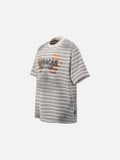 DAXUEN Distressed stripe graphic t-shirt