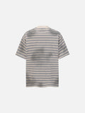 DAXUEN Distressed stripe graphic t-shirt